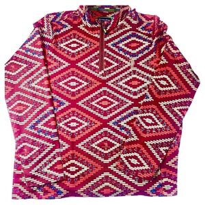 William Murray Golf Pullover Quarter Zip Aztec Print Golf Cart Duck Mens XXL